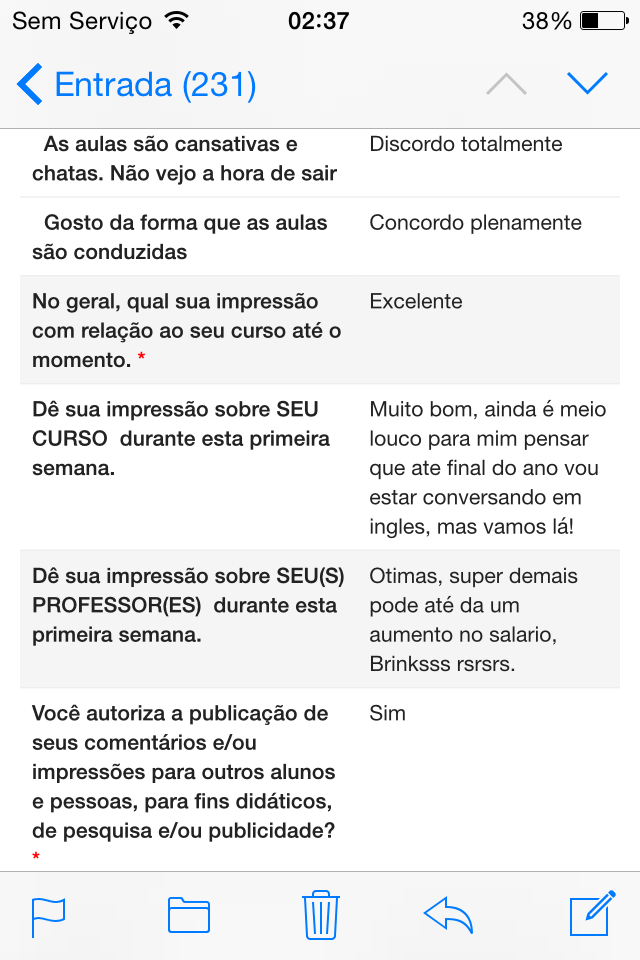 Depoimento original de Matheus